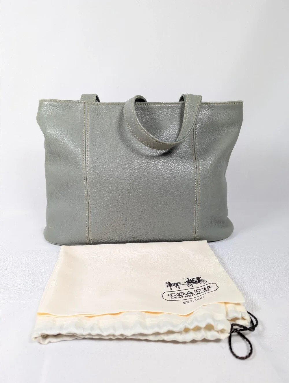 Coach Vintage Sonoma 4915 Tote Bag Sage Green Pebbled Leather Womens